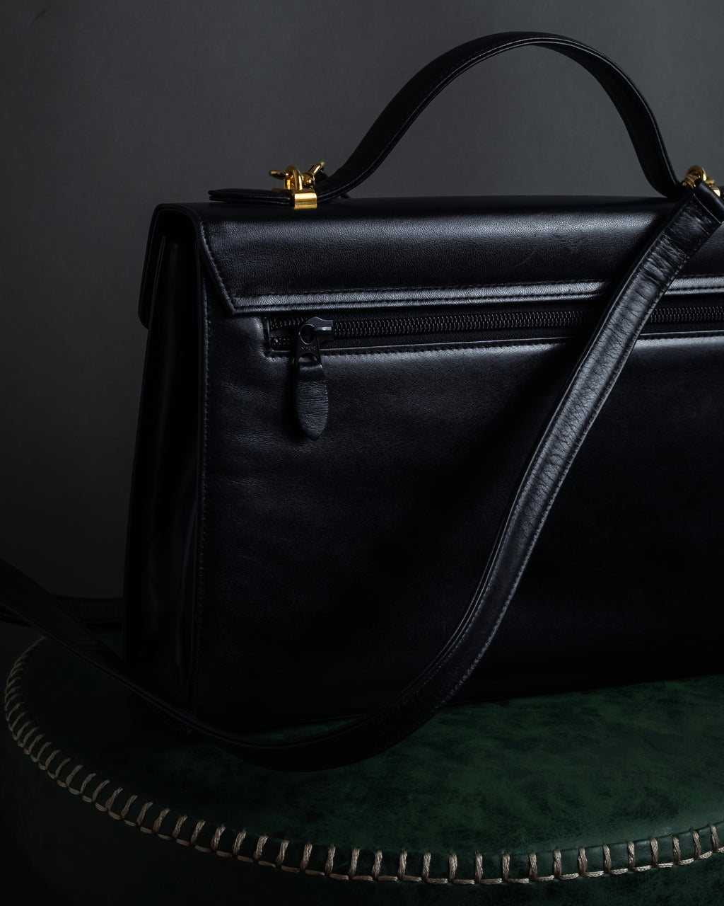 "JUNKO KOSHINO" Geometric motif design 2-way leather shoulder bag