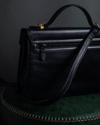 "JUNKO KOSHINO" Geometric motif design 2-way leather shoulder bag