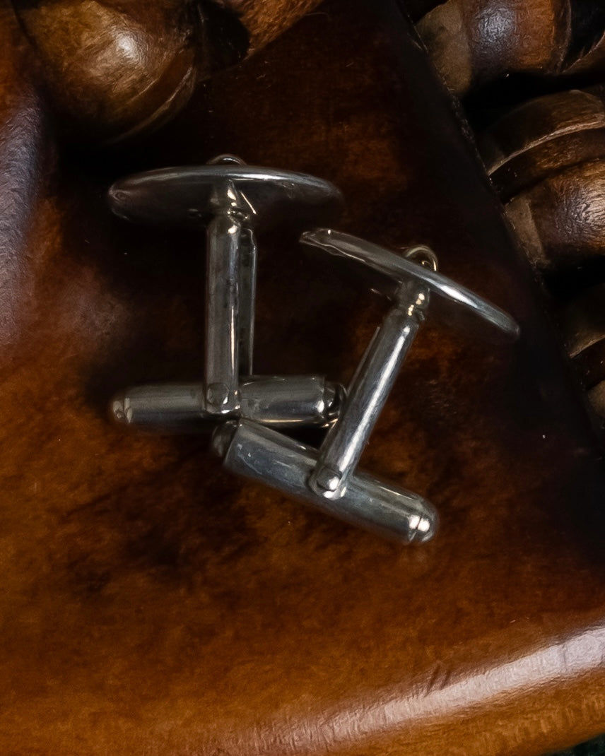 "Tiffany&Co" Button motif design silver cufflinks