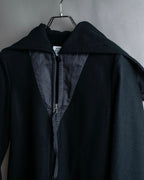 "MM6 MAISON MARGIELA" Wool blend zip up cape collar jacket