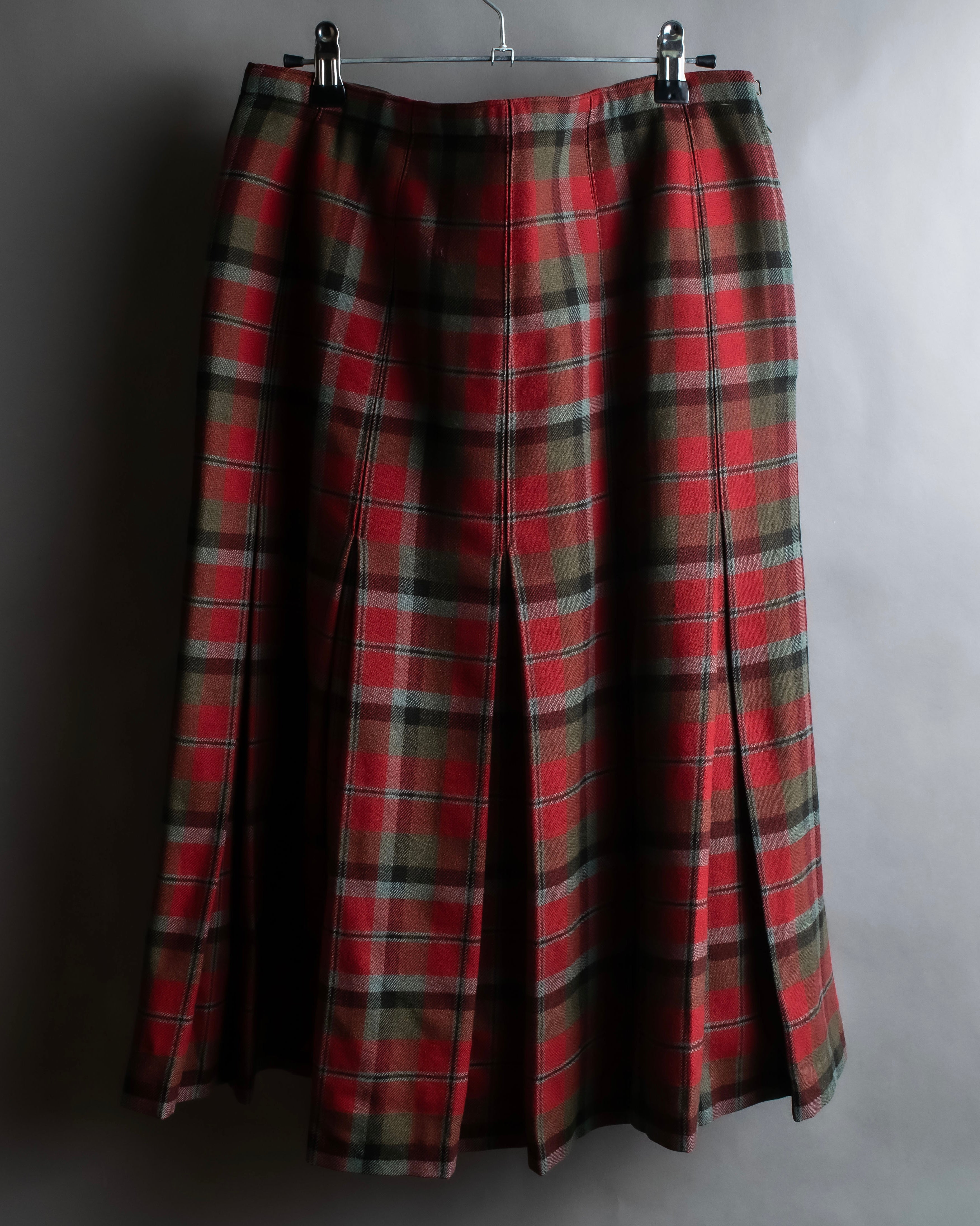 Vintage tartan check pleated skirt