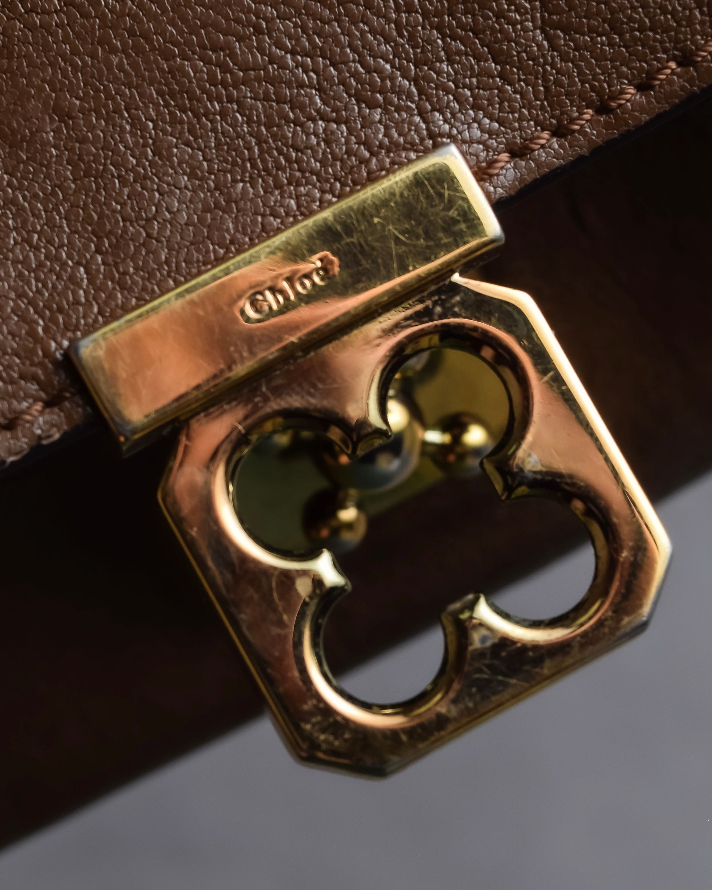 "Chloe" Fleur motif design leather long wallet