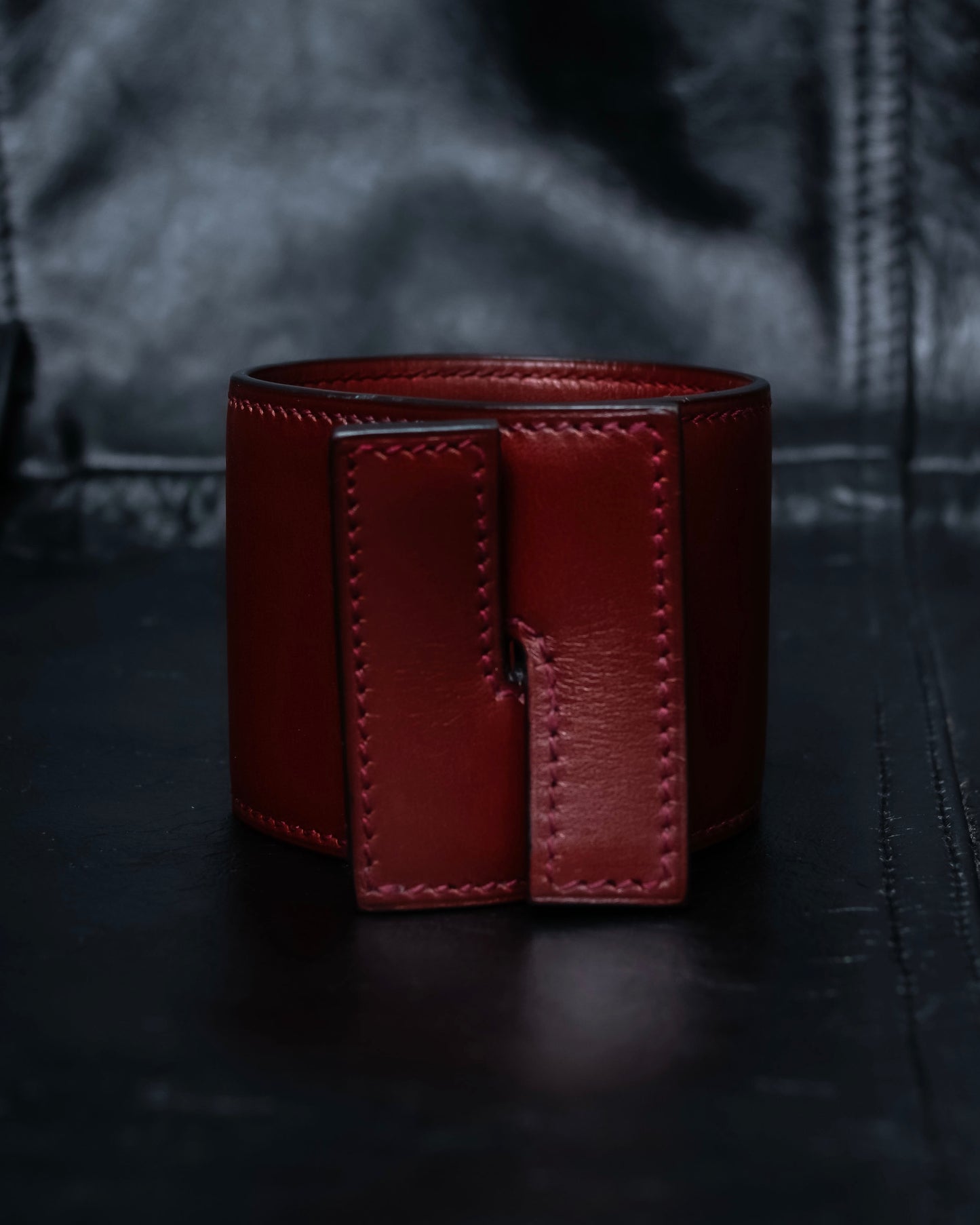 "Hermes" Leather interlocking bangle