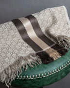 "GUCCI" GG monogram logo pattern fringe design stole