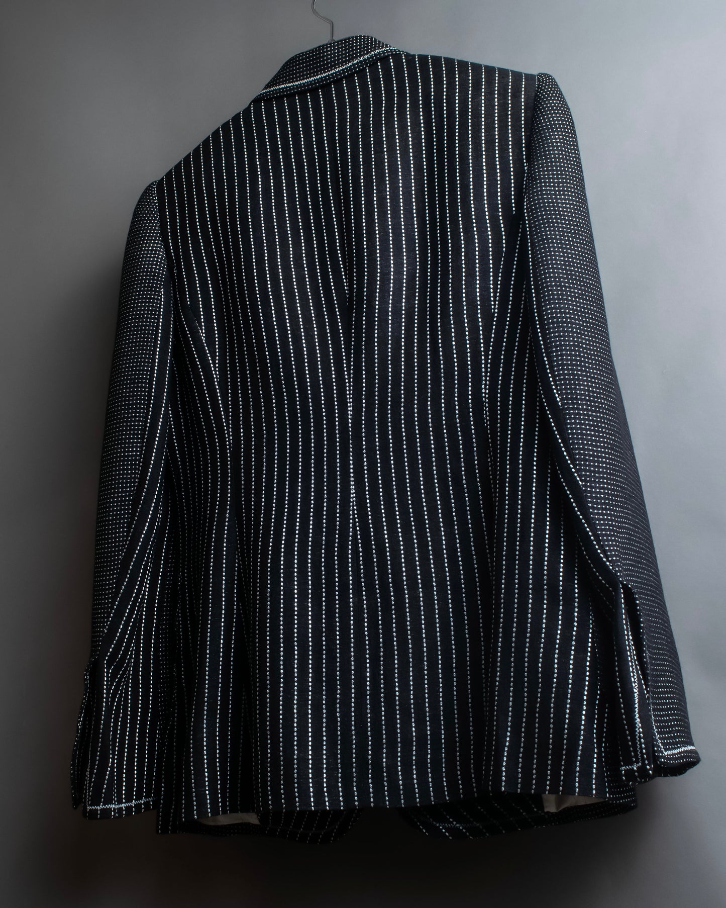 "GIANFRANCO FERRE" Striped＆dotted peak lapel tailored jacket