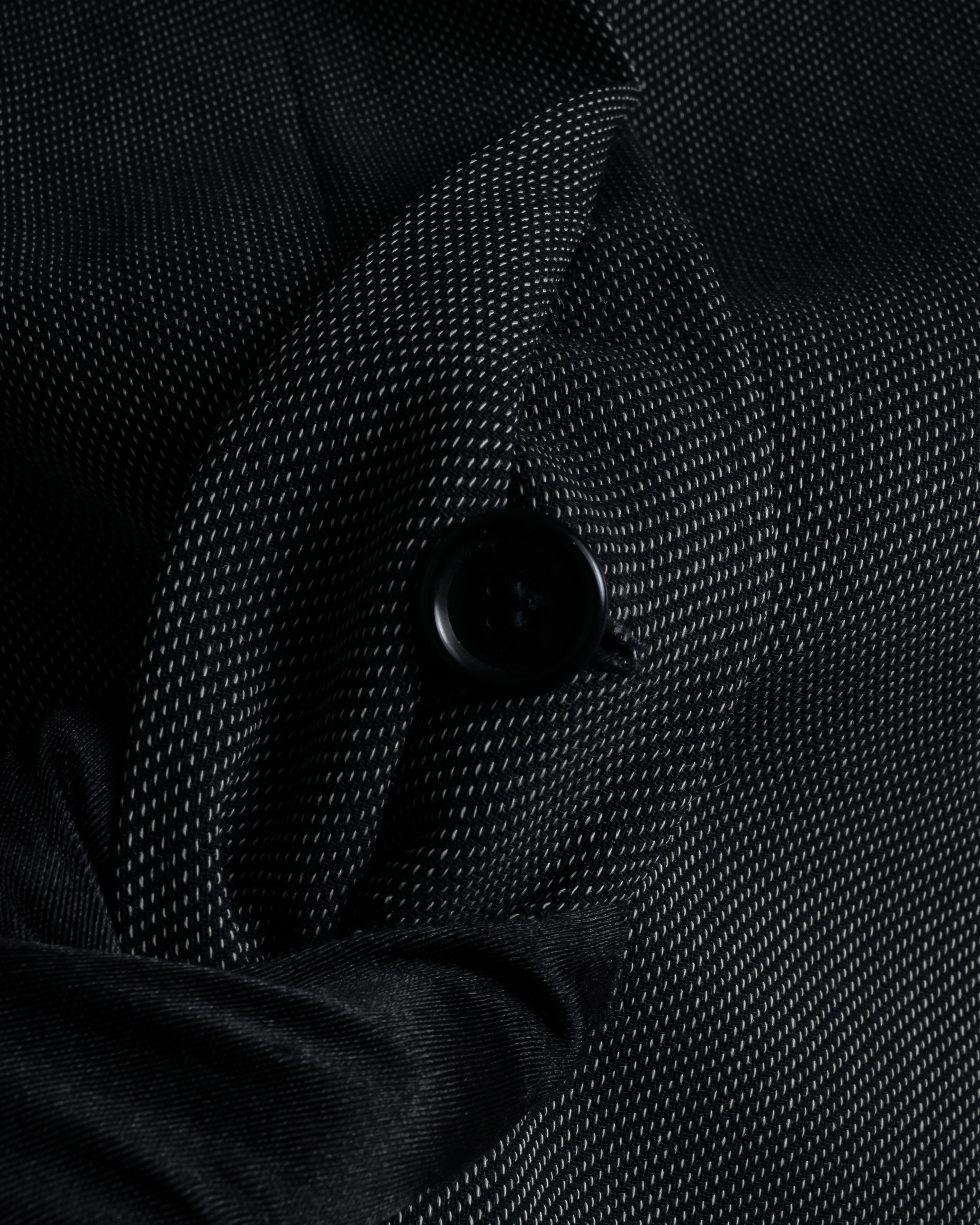 "Max Mara" 90’s-00’s Minimal fly-front stretch sten collar jacket