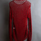 "Y's" Vivid red color mesh knit pullover