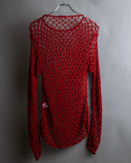 "Y's" Vivid red color mesh knit pullover