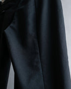 "VERSACE" Wide tapered silhouette no pleats slacks