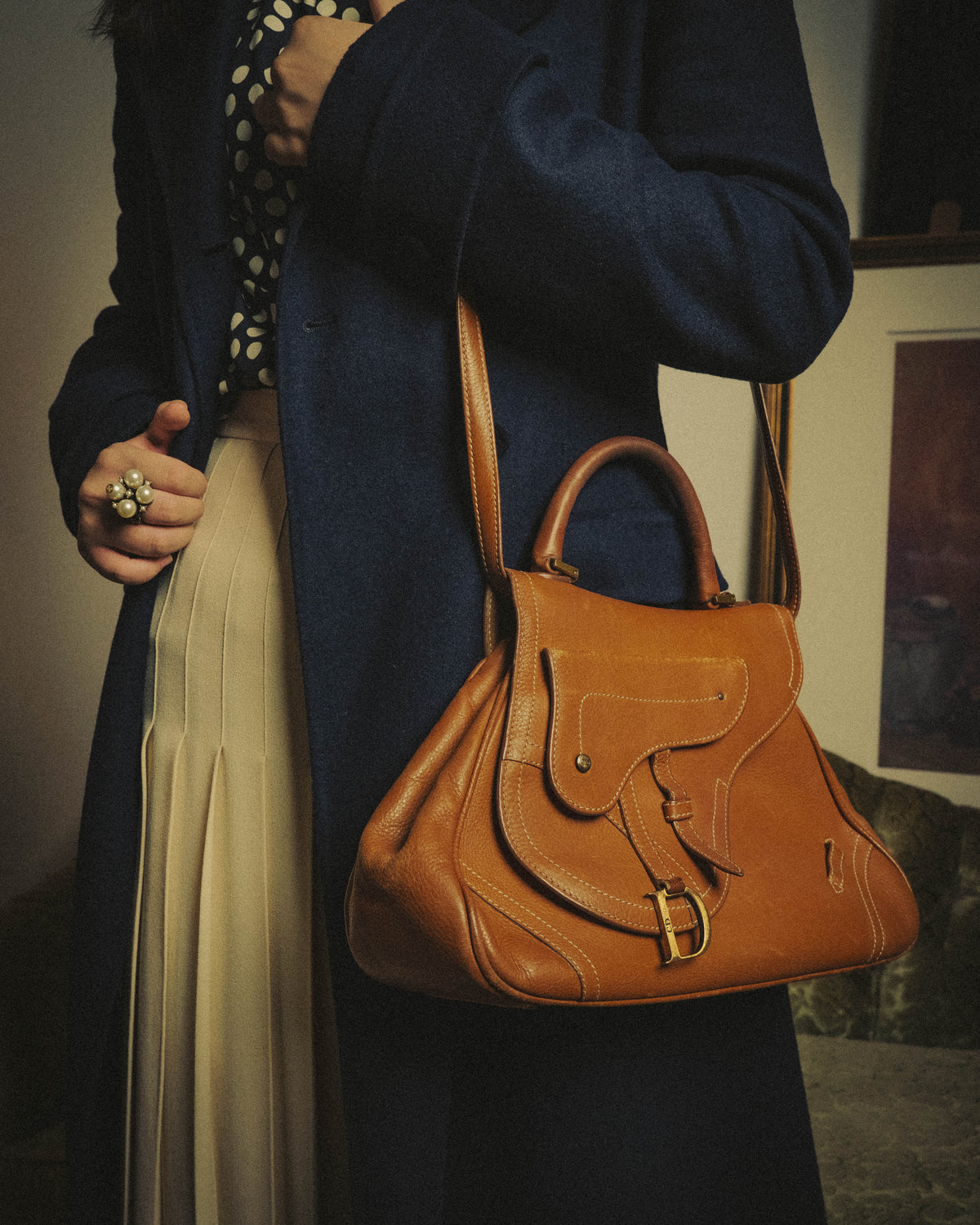 -SPECIAL- “Christian Dior” 2006-2007 Gaucho saddle leather two-way satchel