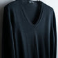 "PRADA" V-neck relaxed wool high gauge knit pullover