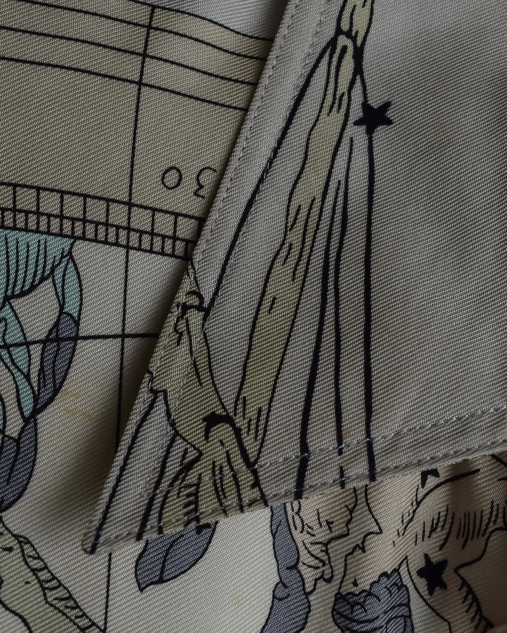 "HERMES" Margiela period Les Étoiles, Stars silk shirt