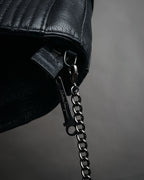 “Salvatore Ferragamo” 2000’s Gathered leather chain shoulder bag