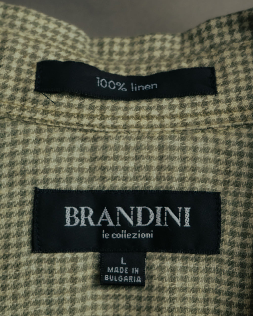 -MOOD Vintage Collections-
90’s Houndstooth linen relaxed shirt
