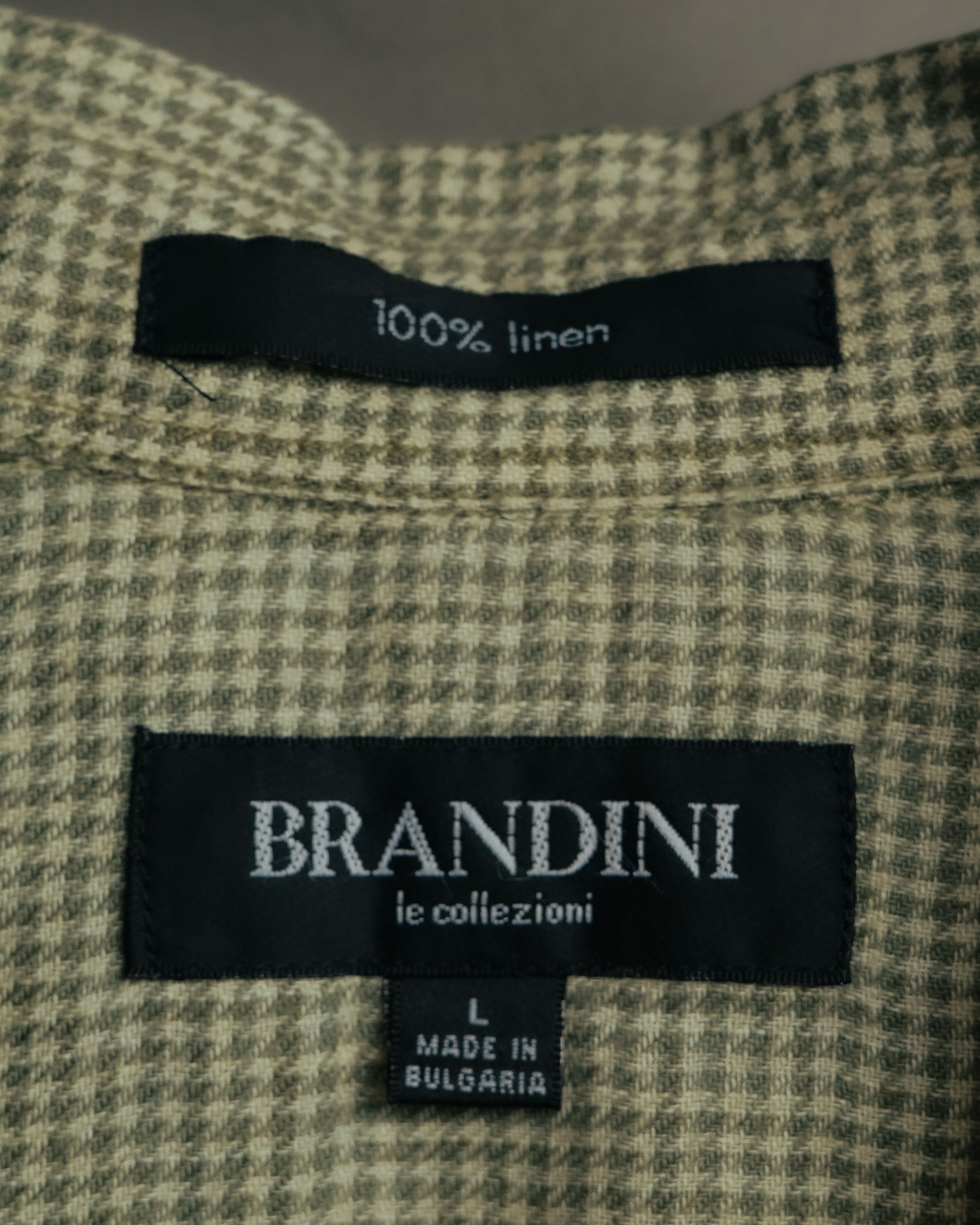 -MOOD Vintage Collections-
90’s Houndstooth linen relaxed shirt