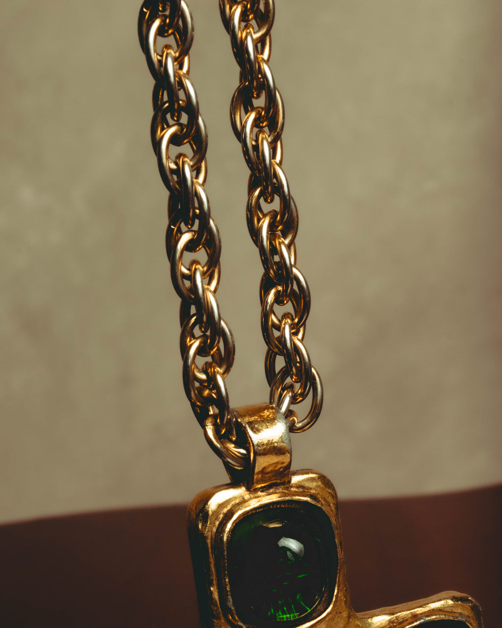–SPECIAL– "CHANEL" 80's Gripoix Byzantine cross pendant necklace