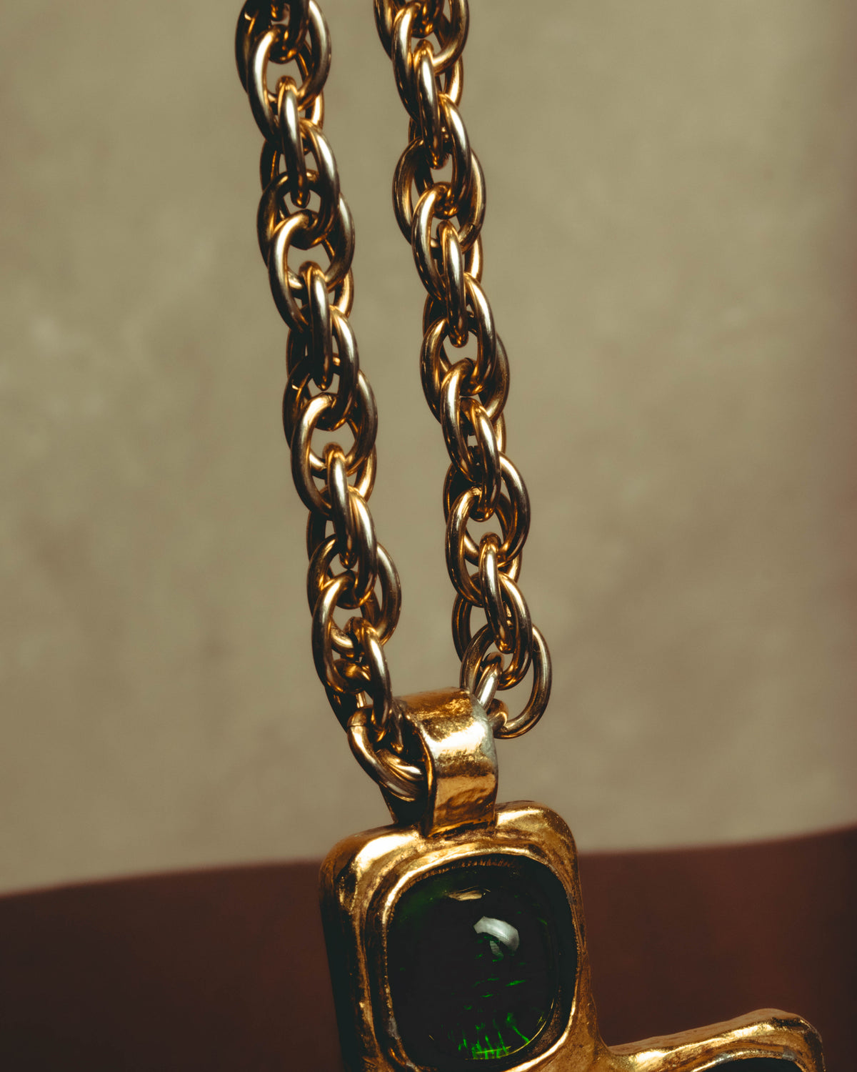 –SPECIAL– "CHANEL" 80's Gripoix Byzantine cross pendant necklace