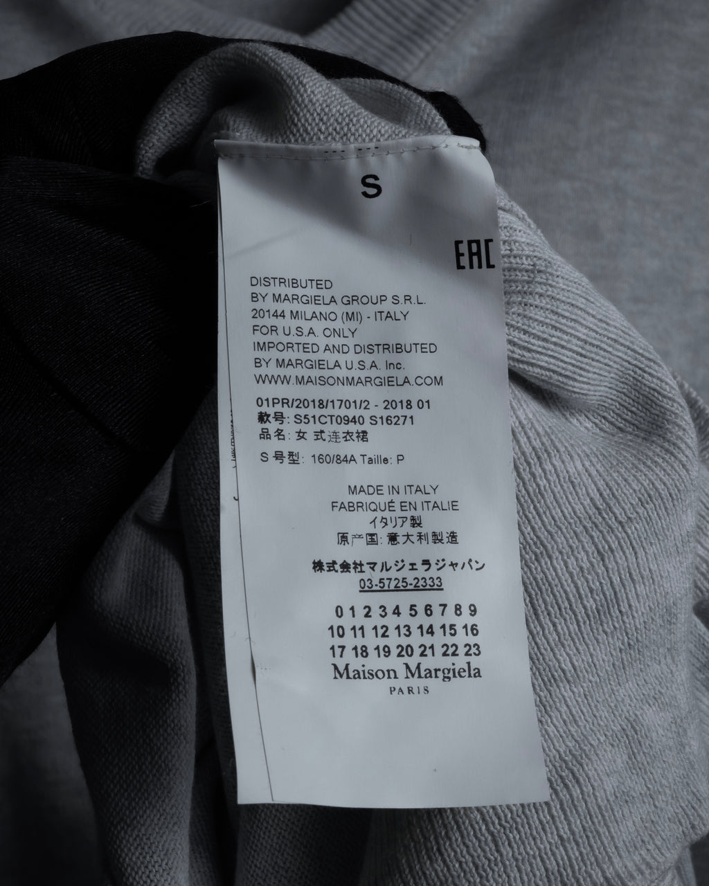 "Maison Margiela" 18SS elbow patch cotton v-neck knit