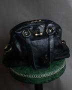 "YVES SAINT LAURENT" Gold parts design Muse toe leather bag