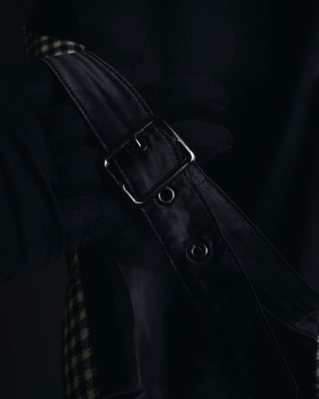 –SPECIALS– "Yves Saint Laurent" 90’s Mid gingham check velvet lapel tailored vest