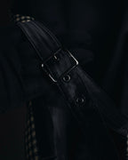 –SPECIALS– "Yves Saint Laurent" 90’s Mid gingham check velvet lapel tailored vest