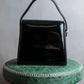 "BALLY" Trapezoid design patent leather one handle leather bag