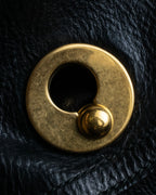 "YVES SAINT LAURENT" Muse to gold metal parts one-handle leather bag