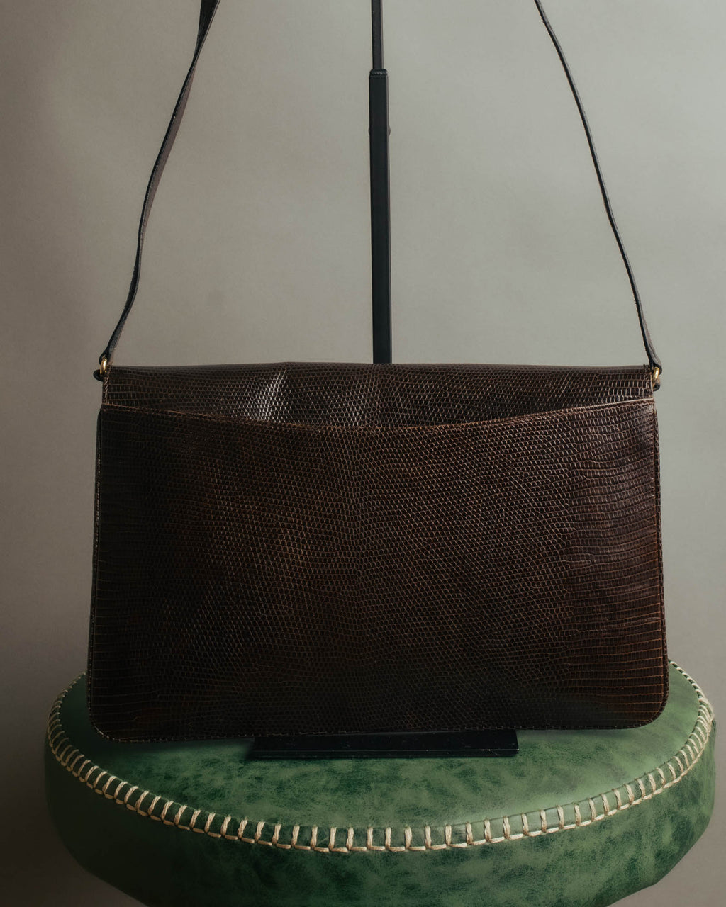 -SPECIAL- “GUCCI” 70’s-80’s lizard embossed flap shoulder bag