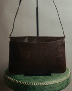 -SPECIAL- “GUCCI” 70’s-80’s lizard embossed flap shoulder bag