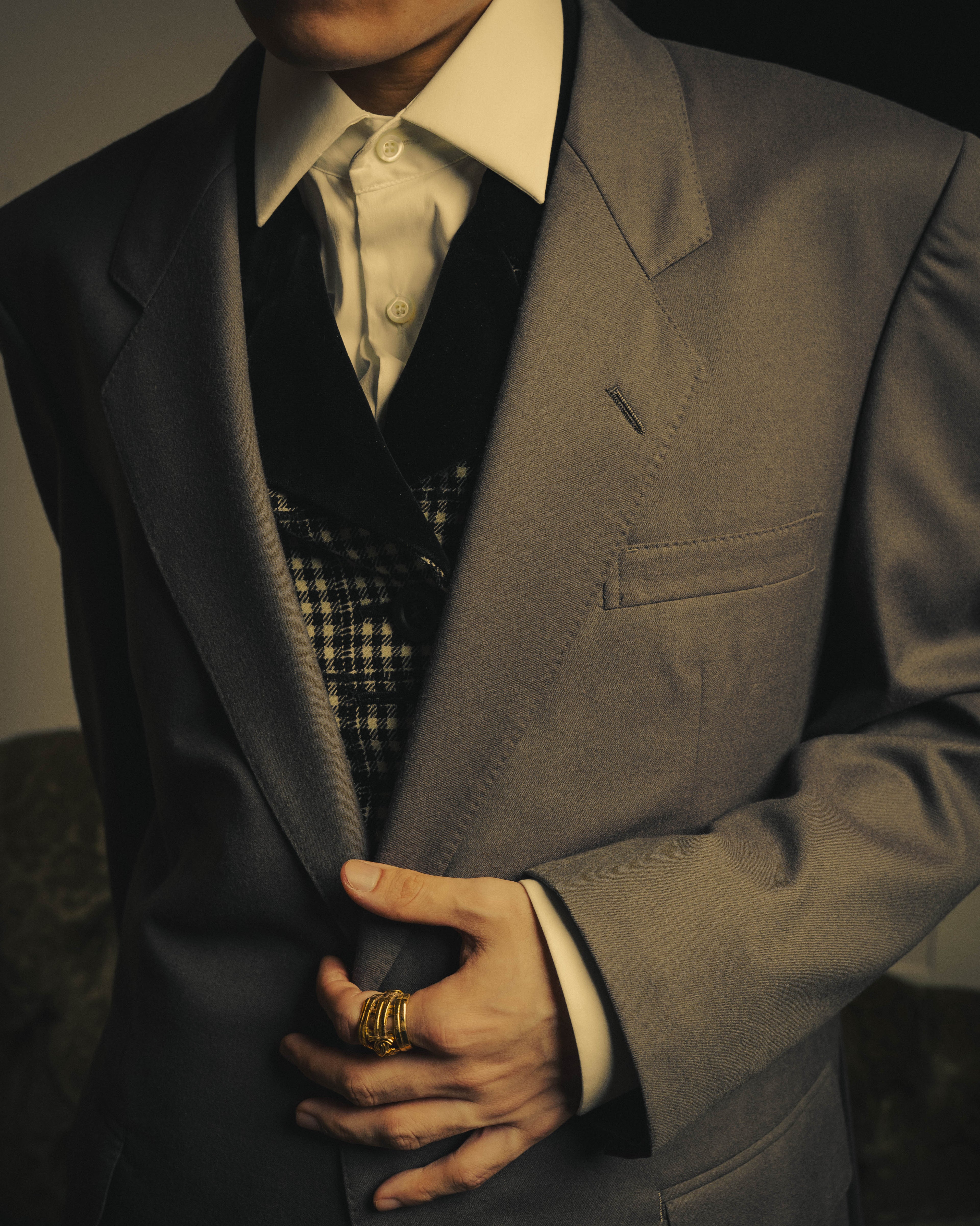 –SPECIAL– "Christian Dior" 80's-90's Classically tailored wool two-piece suit