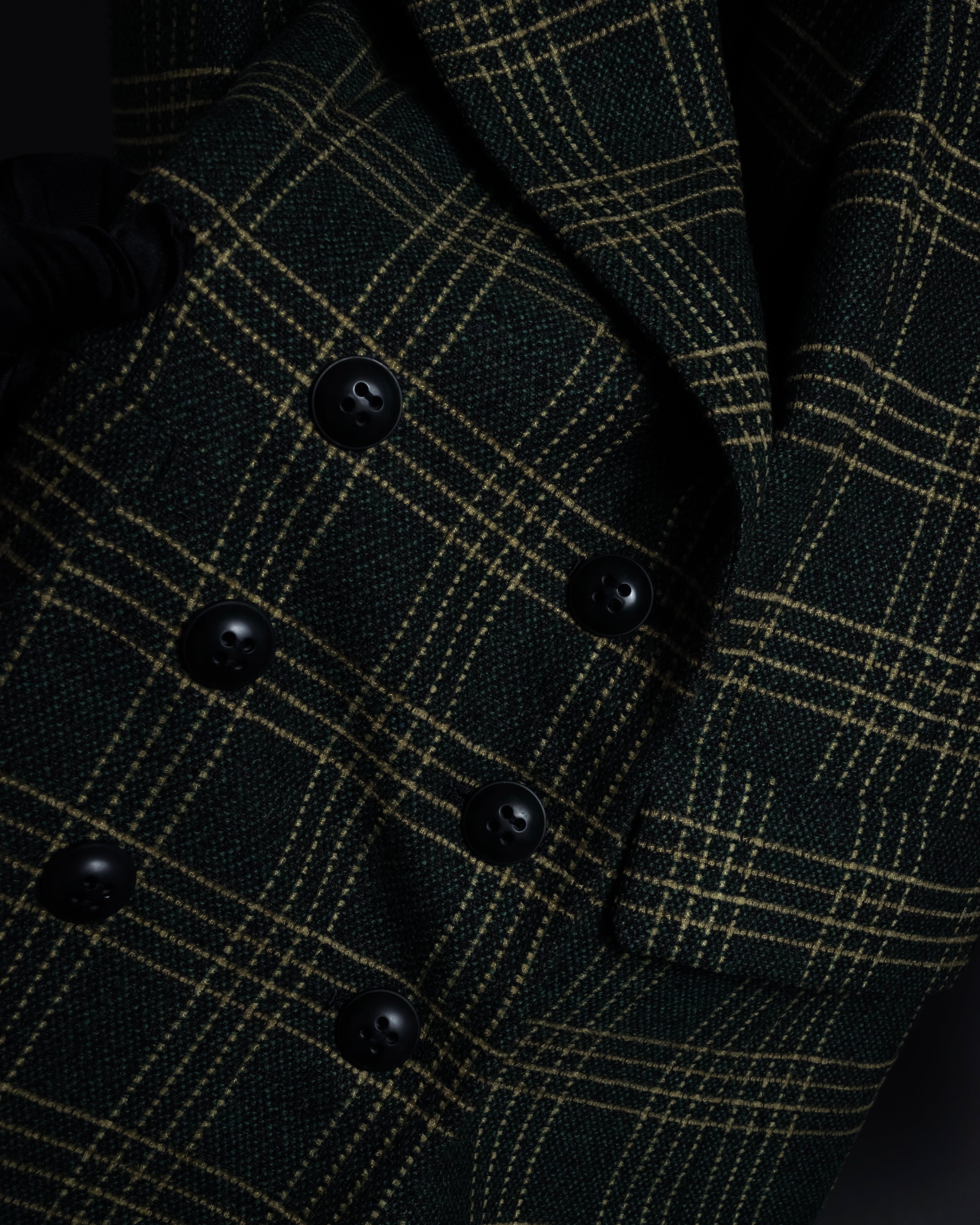 "Christian Dior" Windowpane check tailored jacket