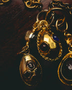 -SPECIAL - “CHANEL” 70’s-80’s Gripoix glass cabochon charm sautoir necklace