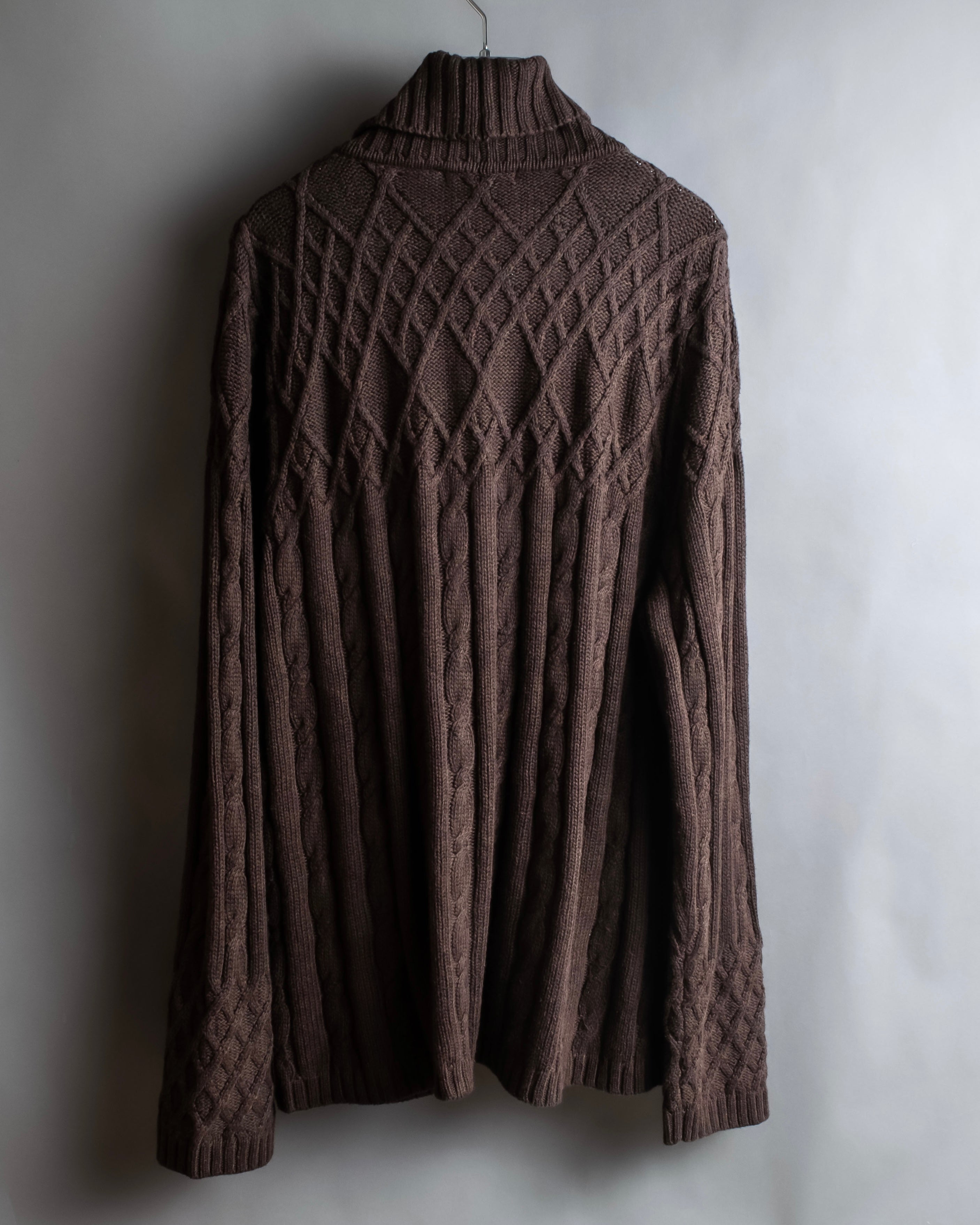 "Vintage cable knit turtleneck sweater"