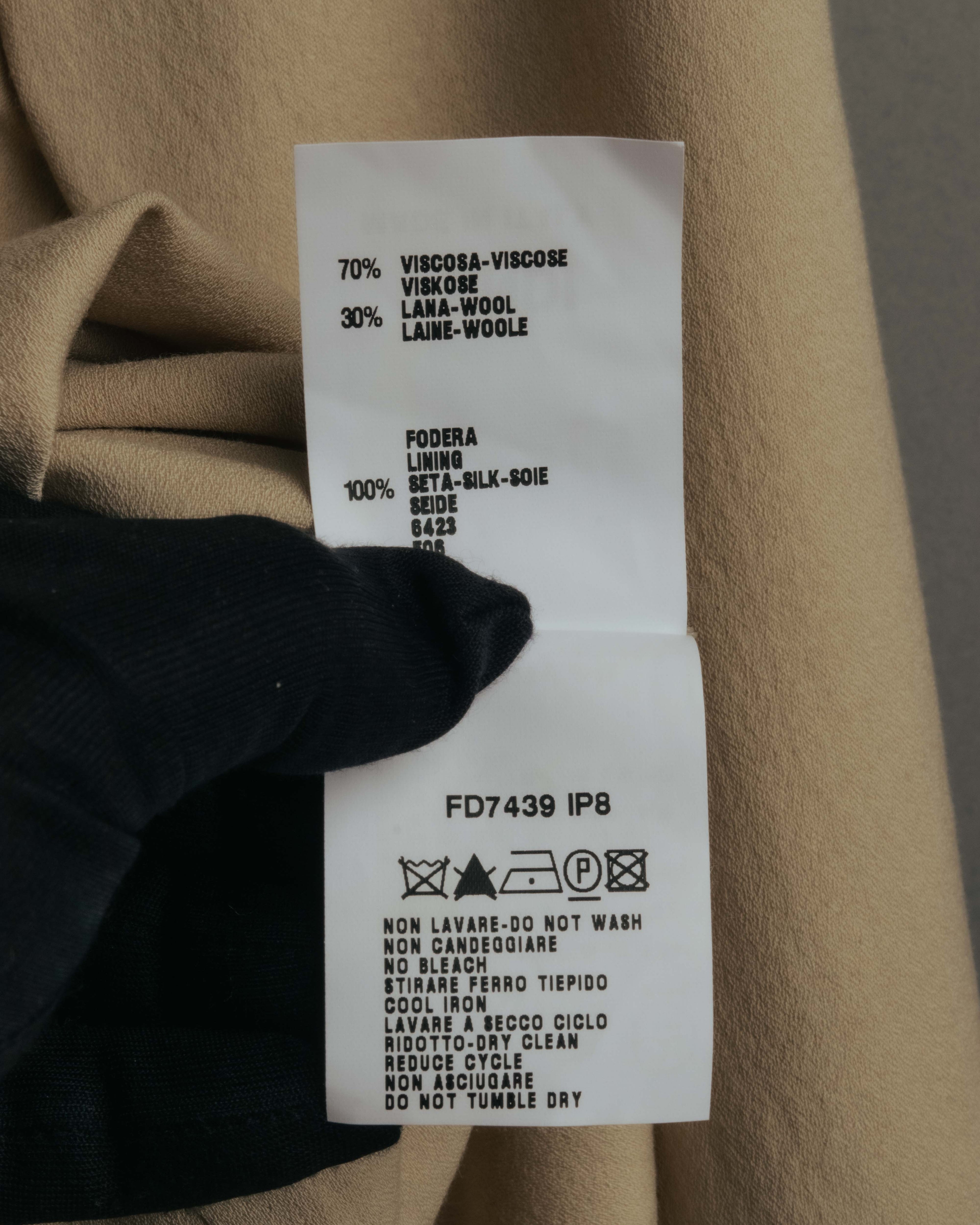 "FENDI" 00's-10's Draped wool blend dress