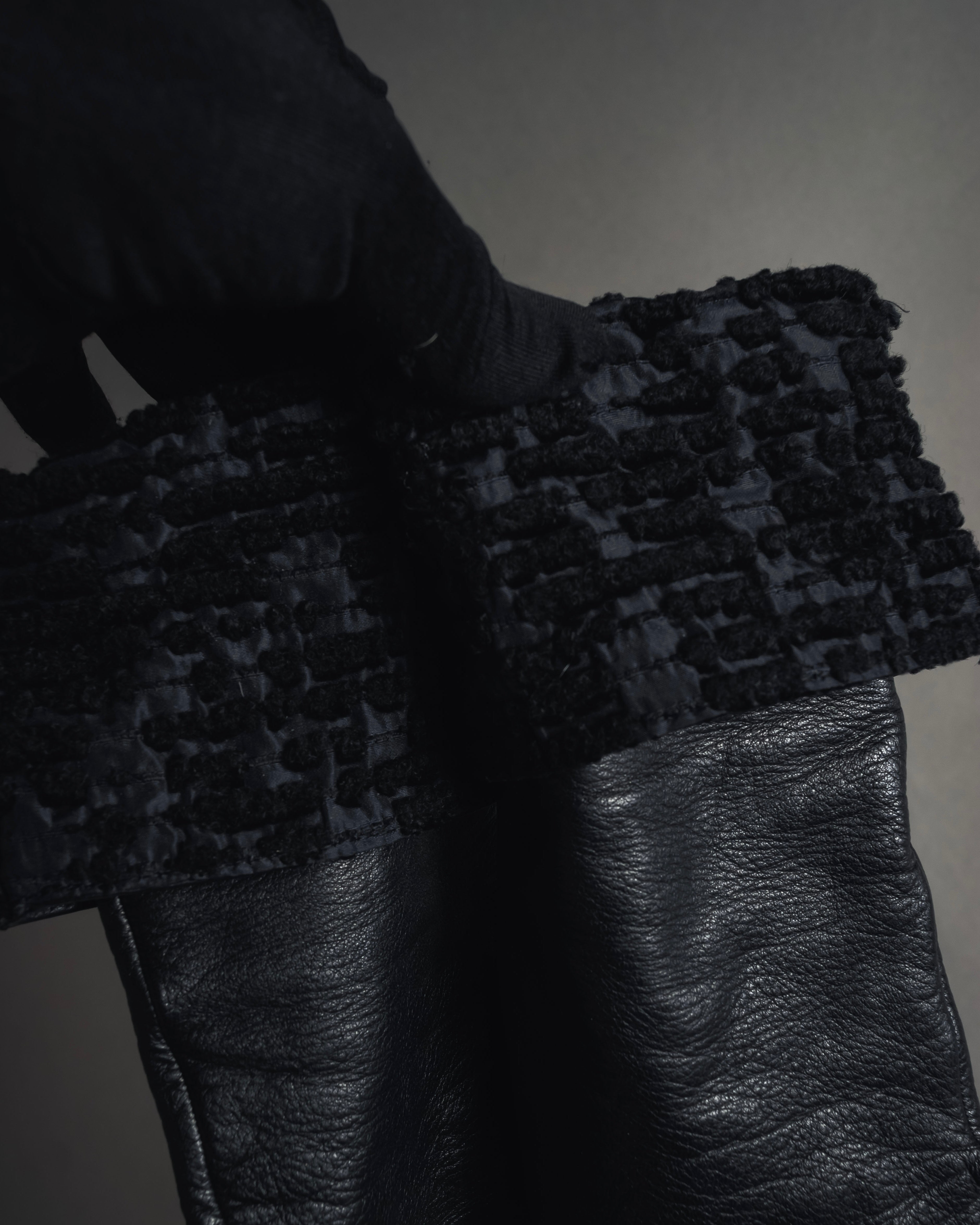 -SPECIAL- "HERMES" 90's Astrakhan combination leather gloves