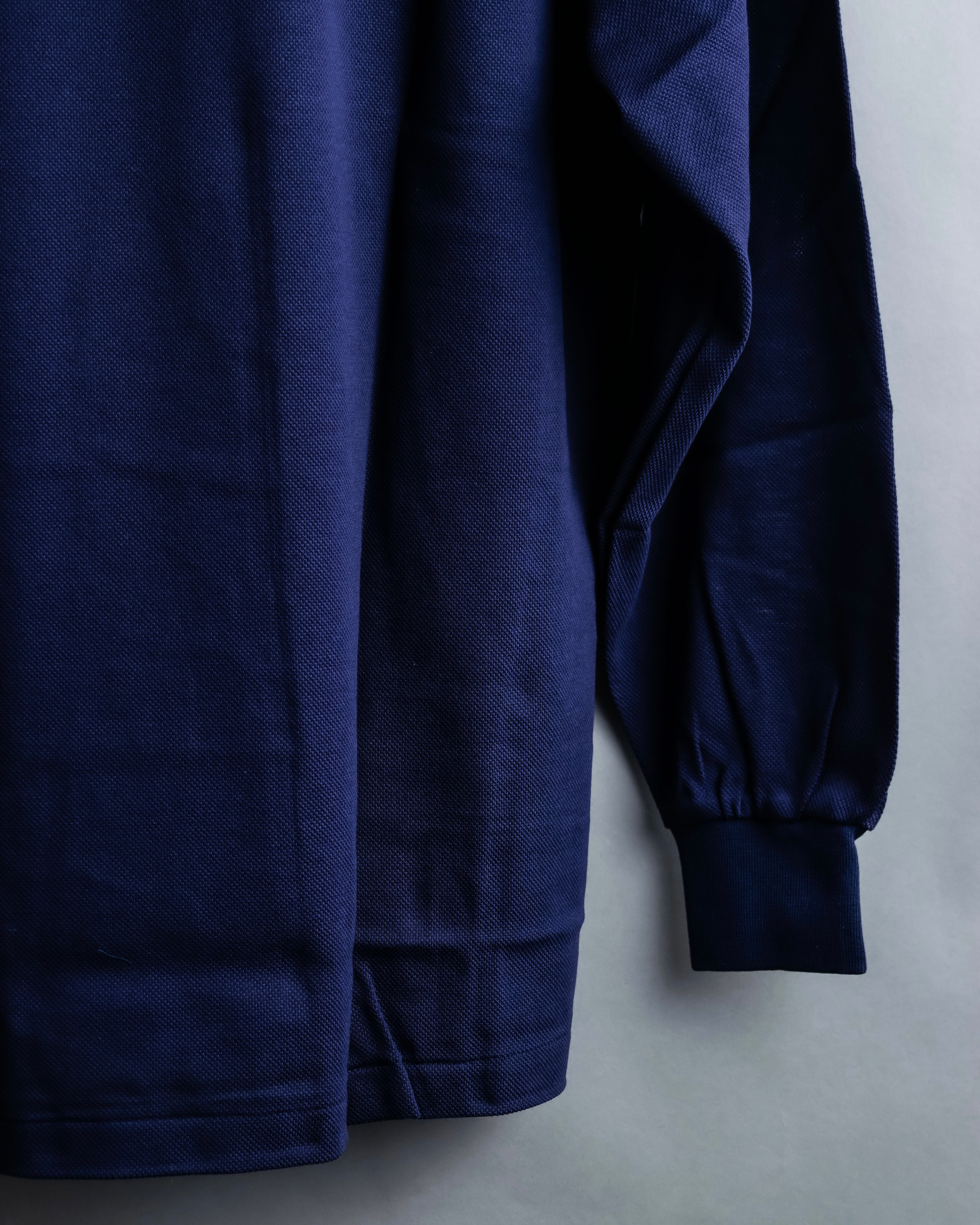 "Balenciaga Sports" Pink & yellow collar long sleeve polo shirt