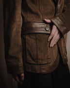 "GUCCI"Mid 2000s suede & smooth leather combination tailored jacket