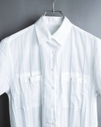 "ISSEY MIYAKE" Pleated short sleeve shirt