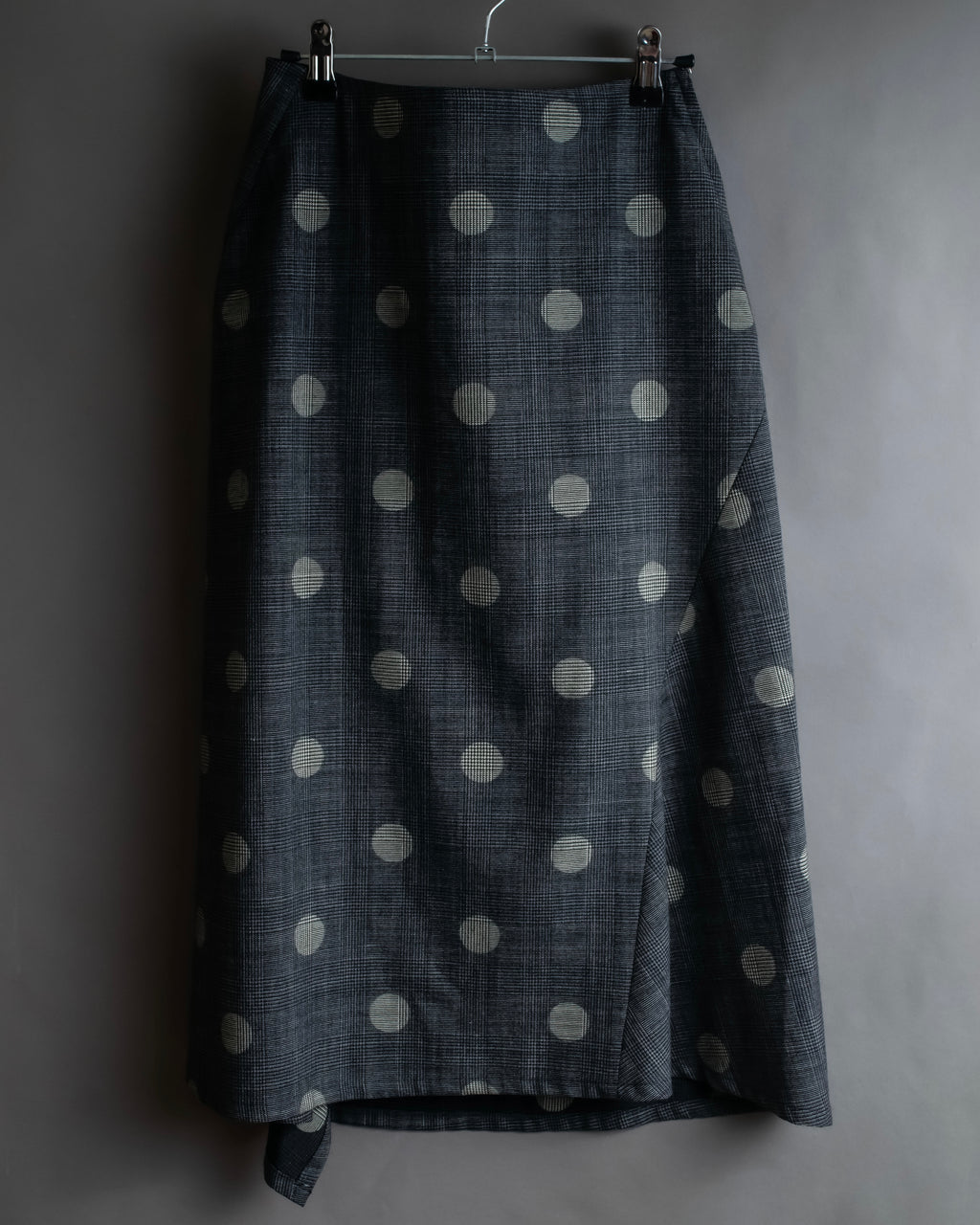 "YOHJI YAMAMOTO +NOIR" Large polka dot pattern flared skirt
