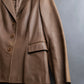 "LOEWE"  Camel brown leather tailored jacket