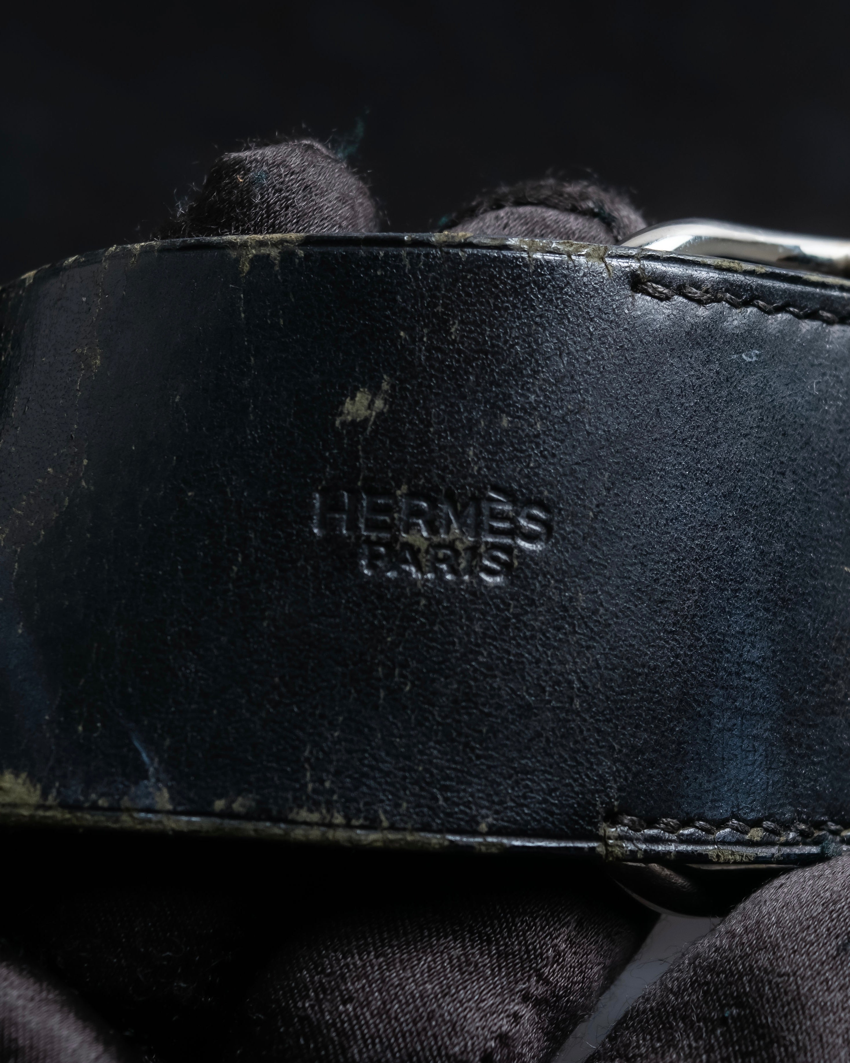 "HERMES" D ring buckle design leather bracelet