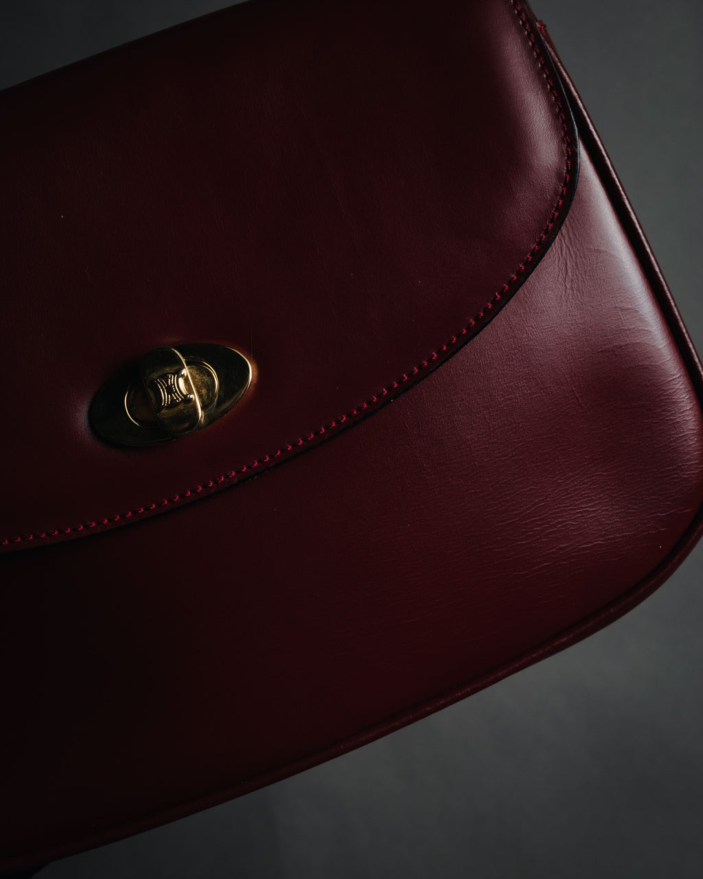 "CELINE" 2019-22 Heritage turn-lock box calf shoulder bag