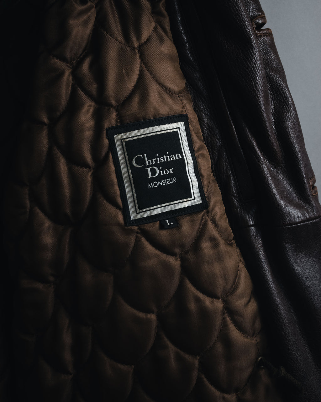 "Christian Dior" 80’s-90’s deerskin shearling collar leather jacket