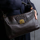 "Sergio Rossi" Stud design horizontal leather 2way shoulder bag