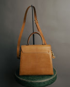 -SPECIAL- “Salvatore Ferragamo” 90’s lizard leather gancini 2way flap bag