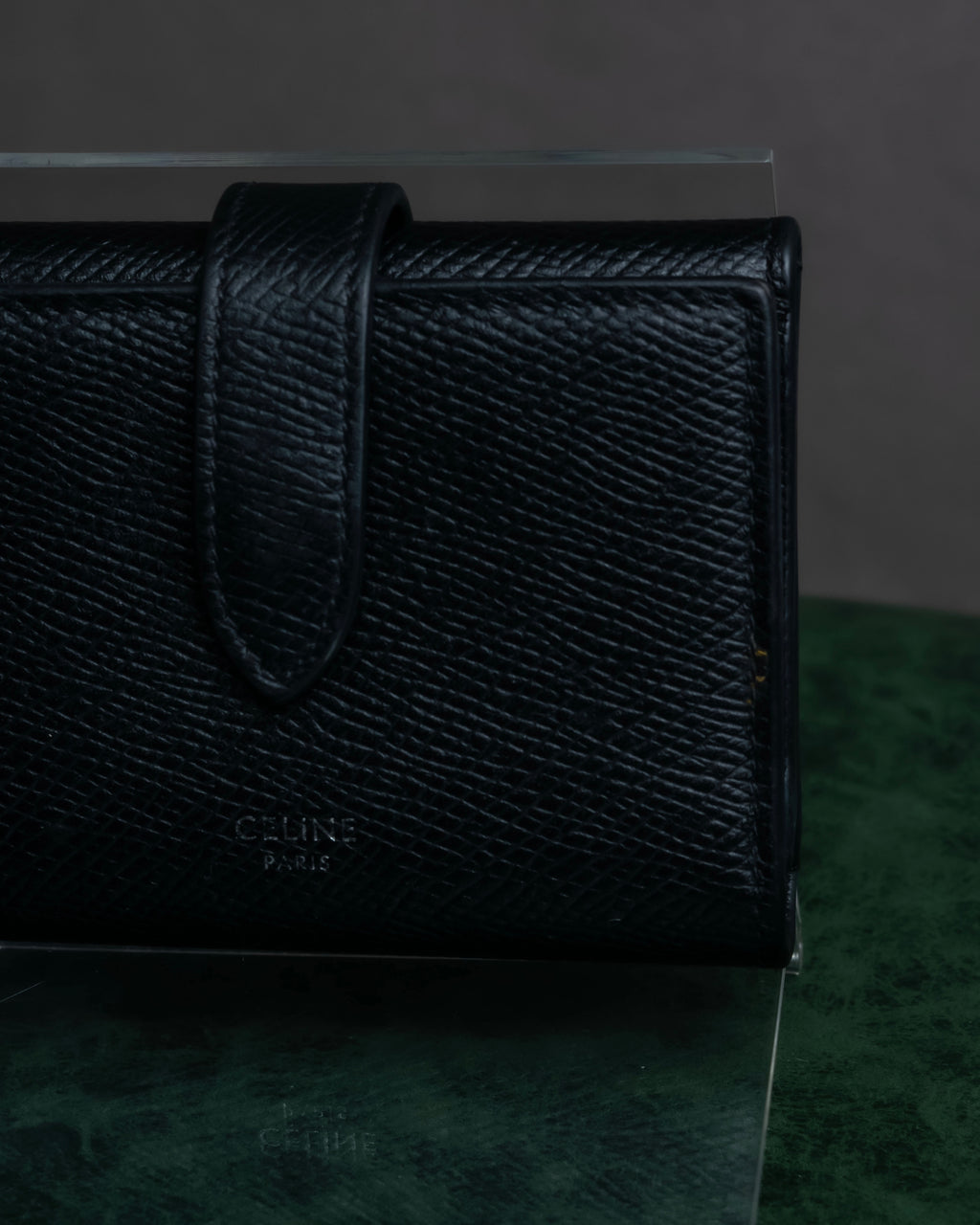 "CELINE" Crossgrain leather tri-fold wallet