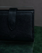 "CELINE" Crossgrain leather tri-fold wallet