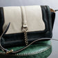 "Chloe" Leather & canvas combination design chain crossbody bag