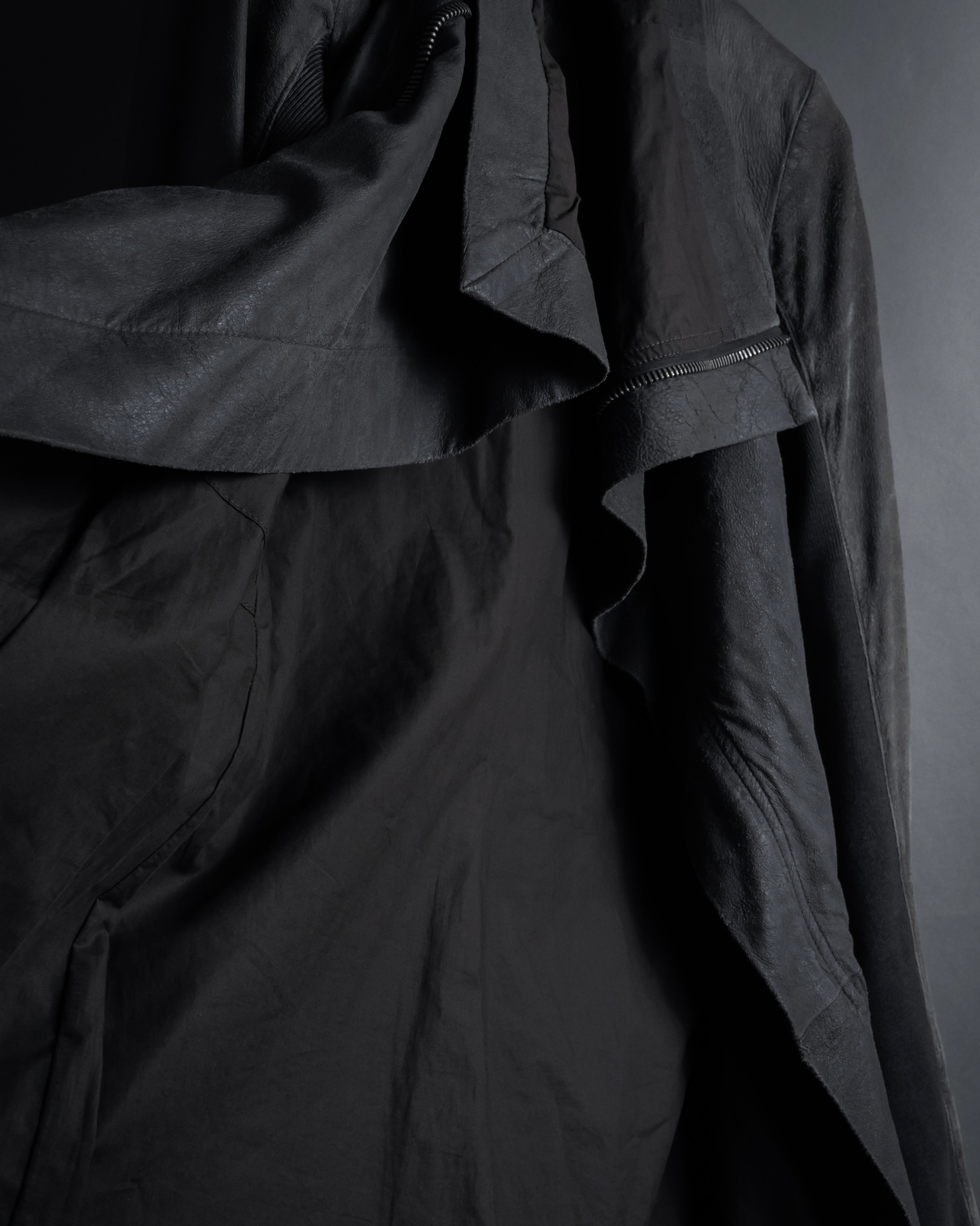 -SPECIAL- "Rick Owens" 13AW Ribbed leather zip-up jacket