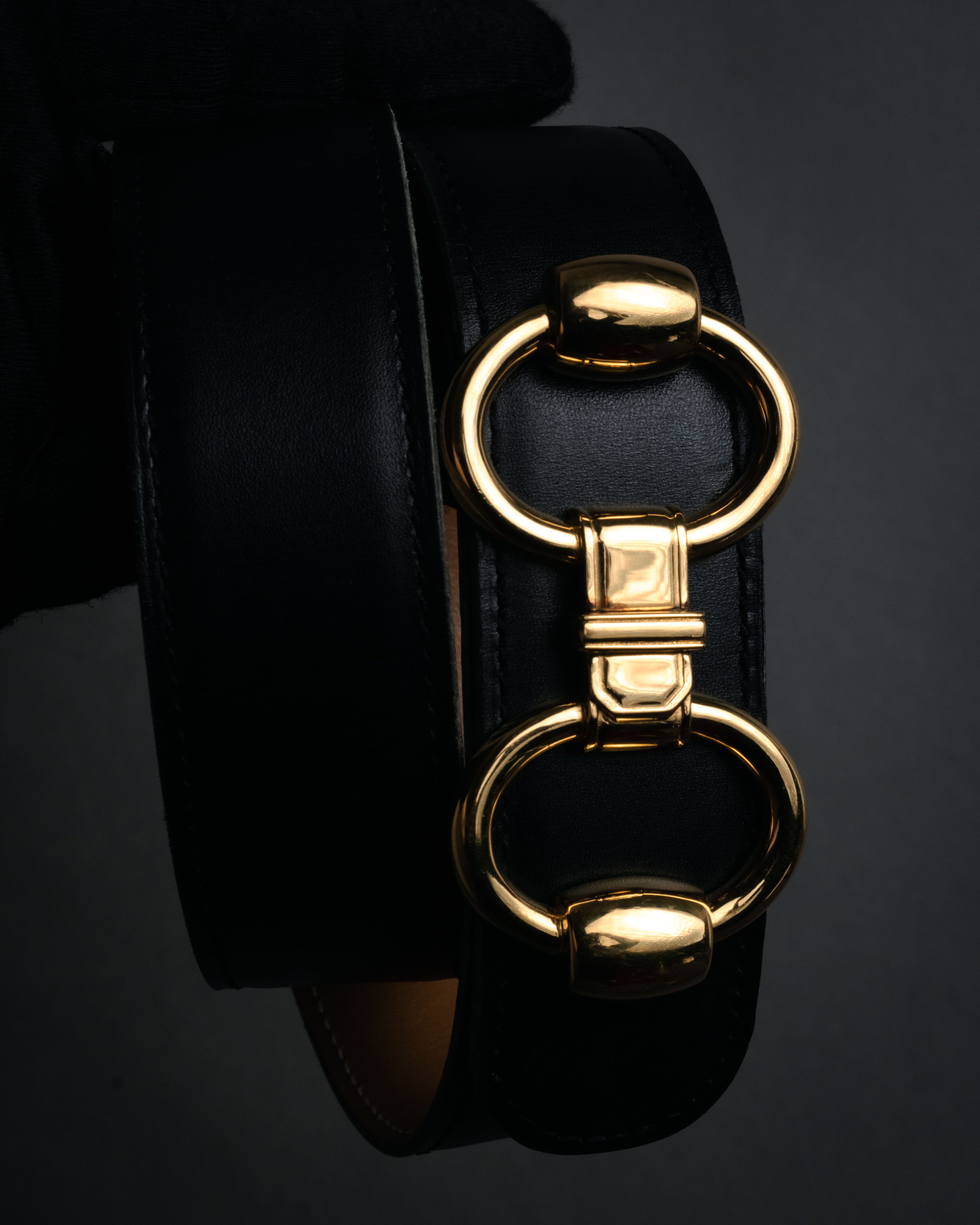 “HERMÈS” 90’s Horsebit leather belt